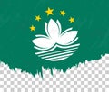 Grunge-style flag of Macau on a transparent background