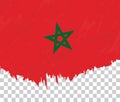 Grunge-style flag of Morocco on a transparent background Royalty Free Stock Photo