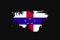 Grunge Style Flag of the Netherlands Antilles. Vector illustration