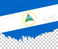 Grunge-style flag of Nicaragua on a transparent background