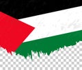 Grunge-style flag of Palestine on a transparent background