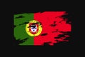 Grunge Style Flag of the Portugal. Vector illustration