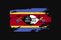 Grunge Style Flag of the Swaziland. Vector illustration