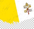 Grunge-style flag of Vatican City on a transparent background Royalty Free Stock Photo