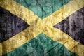 Grunge style of Jamaica flag on a brick wall Royalty Free Stock Photo