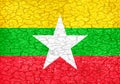 Grunge Style Myanmar National Flag