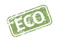 Grunge-style rectangular eco stamp with simple text, ideal for eco-friendly branding, packaging, or product labels. Royalty Free Stock Photo