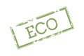 Grunge-style rectangular eco stamp with simple text, ideal for eco-friendly branding, packaging, or product labels. Royalty Free Stock Photo