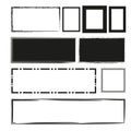 Grunge style set of square and rectangle shapes. Vector illustration. EPS 10. Royalty Free Stock Photo