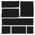 Grunge style set of square and rectangle shapes. Vector illustration. EPS 10. Royalty Free Stock Photo