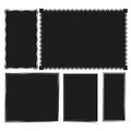 Grunge style set of square and rectangle shapes. Vector illustration. EPS 10. Royalty Free Stock Photo