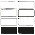 Grunge style set of square and rectangle shapes. Vector illustration. EPS 10. Royalty Free Stock Photo