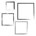 Grunge style set of square and rectangle shapes. Vector illustration. EPS 10. Royalty Free Stock Photo