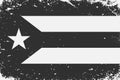 Grunge styled black and white flag Cuba. Old vintage background