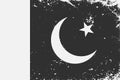 Grunge Styled Black And White Flag Pakistan. Old Vintage Background