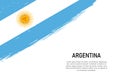 Grunge styled brush stroke background with flag of Argentina