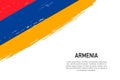 Grunge styled brush stroke background with flag of Armenia