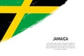 Grunge styled brush stroke background with flag of Jamaica Royalty Free Stock Photo