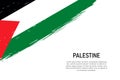 Grunge styled brush stroke background with flag of Palestine