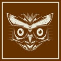 Grunge stylevector owl bird heads