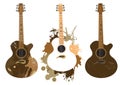 Grunge stylized Spanish Guitars Royalty Free Stock Photo