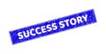 Grunge SUCCESS STORY Scratched Rectangle Stamp