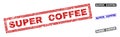 Grunge SUPER COFFEE Textured Rectangle Watermarks