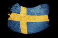 Grunge Sweden flag. Sweden flag with grunge texture. Brush strok