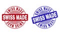 Grunge SWISS MADE Scratched Round Stamp Seals Royalty Free Stock Photo