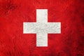 Grunge Switzerland flag. Swiss flag with grunge texture. Royalty Free Stock Photo