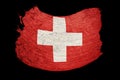 Grunge Switzerland flag. Swiss flag with grunge texture. Brush s Royalty Free Stock Photo