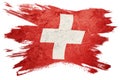 Grunge Switzerland flag. Swiss flag with grunge texture. Brush s Royalty Free Stock Photo