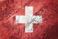 Grunge Switzerland flag. Swiss flag with grunge texture. Royalty Free Stock Photo