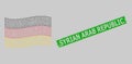 Grunge Syrian Arab Republic Seal and Polygonal Mesh Waving Germany Flag