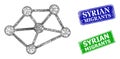 Grunge Syrian Migrants Badges and Triangle Mesh Net Links Icon