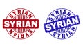 Grunge SYRIAN Scratched Round Stamp Seals