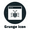 Grunge System bug concept icon isolated on white background. Code bug concept. Bug in the system. Bug searching Royalty Free Stock Photo