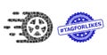 Grunge tag Tagforlikes Stamp and Square Dot Collage Car Wheel