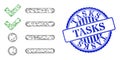 Grunge Tasks Stamp Seal and Network Check List Mesh Royalty Free Stock Photo