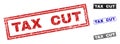 Grunge TAX CUT Textured Rectangle Stamp Seals Royalty Free Stock Photo