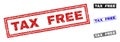 Grunge TAX FREE Scratched Rectangle Stamp Seals Royalty Free Stock Photo