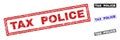 Grunge TAX POLICE Scratched Rectangle Stamp Seals Royalty Free Stock Photo
