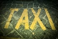 Grunge taxi text Royalty Free Stock Photo