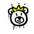 Grunge Teddy Bear Face With Crown Urban Graffiti Drawing. Vector Textured Illustration Design For Fashion Graphics, T