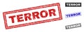 Grunge TERROR Textured Rectangle Stamp Seals Royalty Free Stock Photo