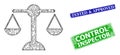 Grunge Tested and Approved Seals and Polygonal Mesh Equilibrium Weight Icon Royalty Free Stock Photo