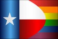 Grunge Texas and Gay flags Royalty Free Stock Photo