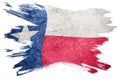 Grunge Texas state flag. Texas flag brush stroke. Royalty Free Stock Photo