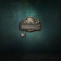 Grunge texture background with steampunk styled plaque