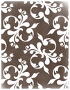 Grunge texture brown leather with floral pattern, isolated on white background Royalty Free Stock Photo